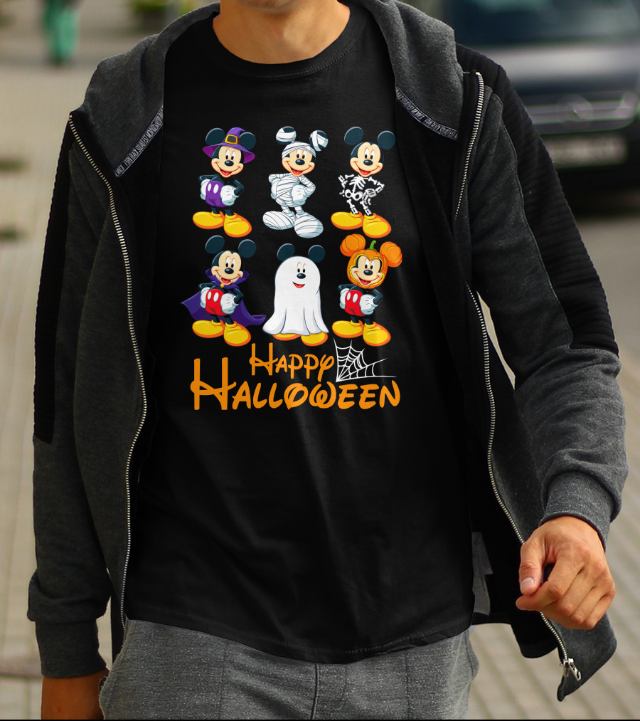 Happy Halloween Mickey Mouse Costumes Collection T-Shirt