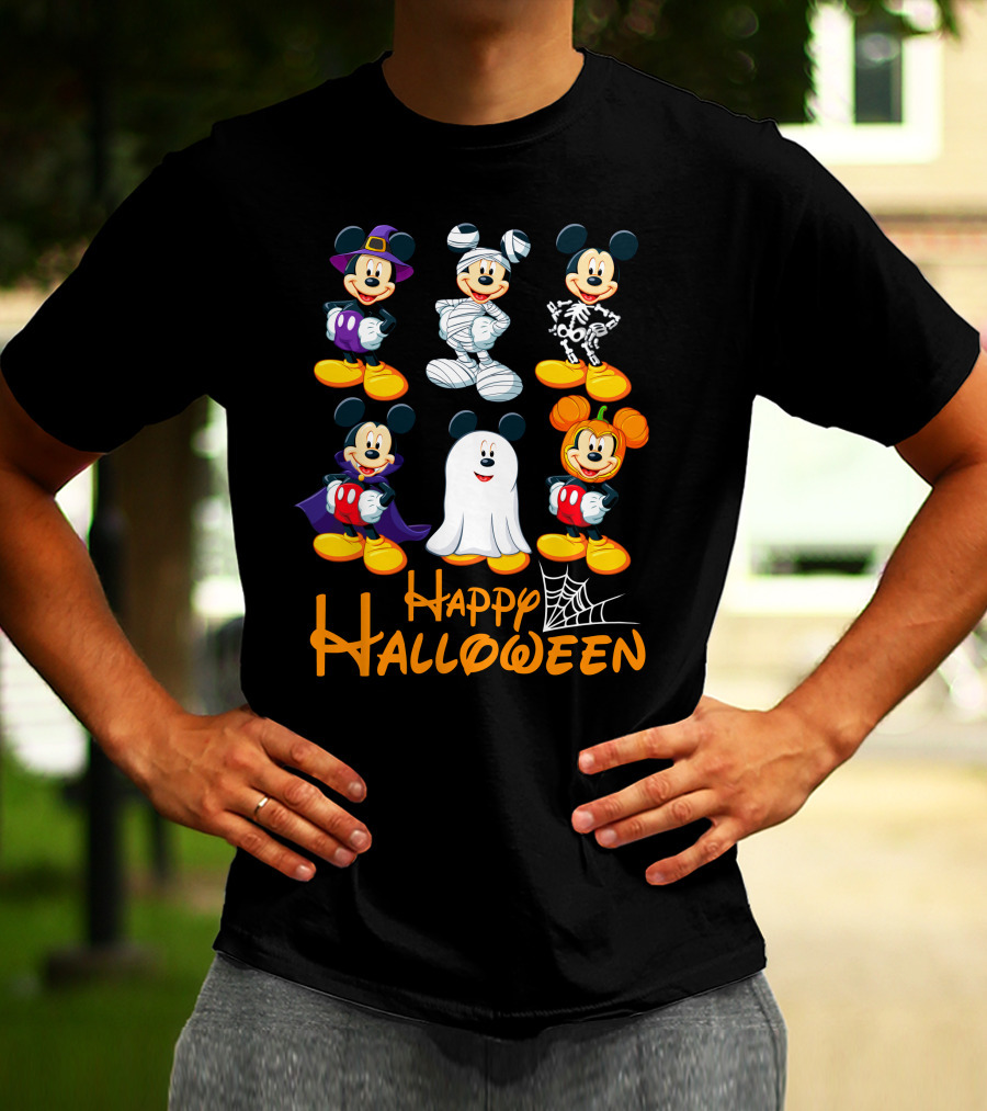 Happy Halloween Mickey Mouse Costumes Collection T-Shirt