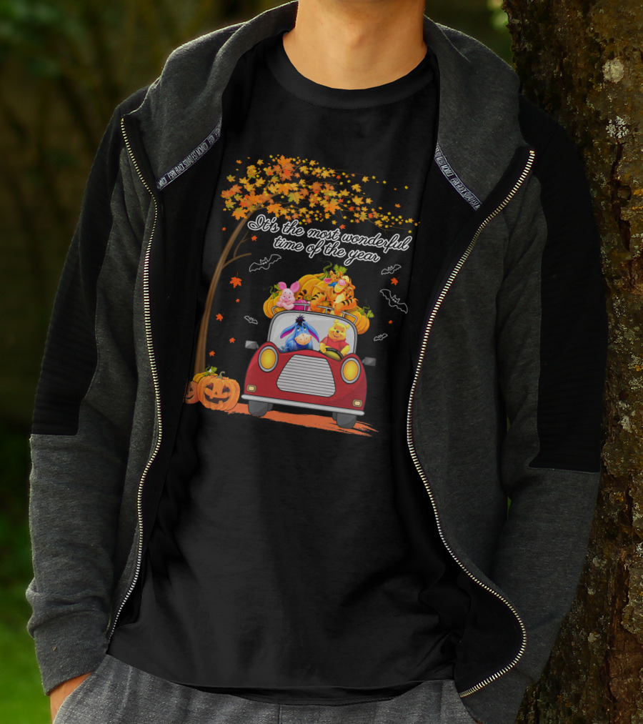 It's The Most Wonderful Time Of The Year Halloween Pumpkin Car With Characters T-Shirt