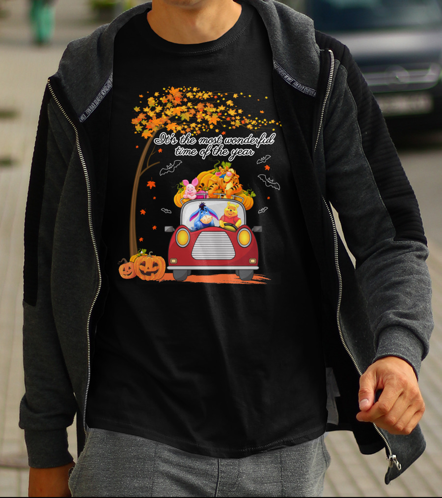 It's The Most Wonderful Time Of The Year Halloween Pumpkin Car With Characters T-Shirt
