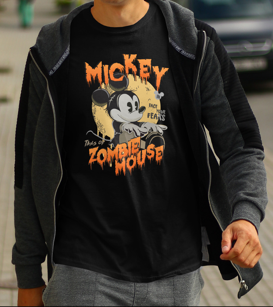 Mickey Tails Of Zombie Mouse Face Your Fears T-Shirt