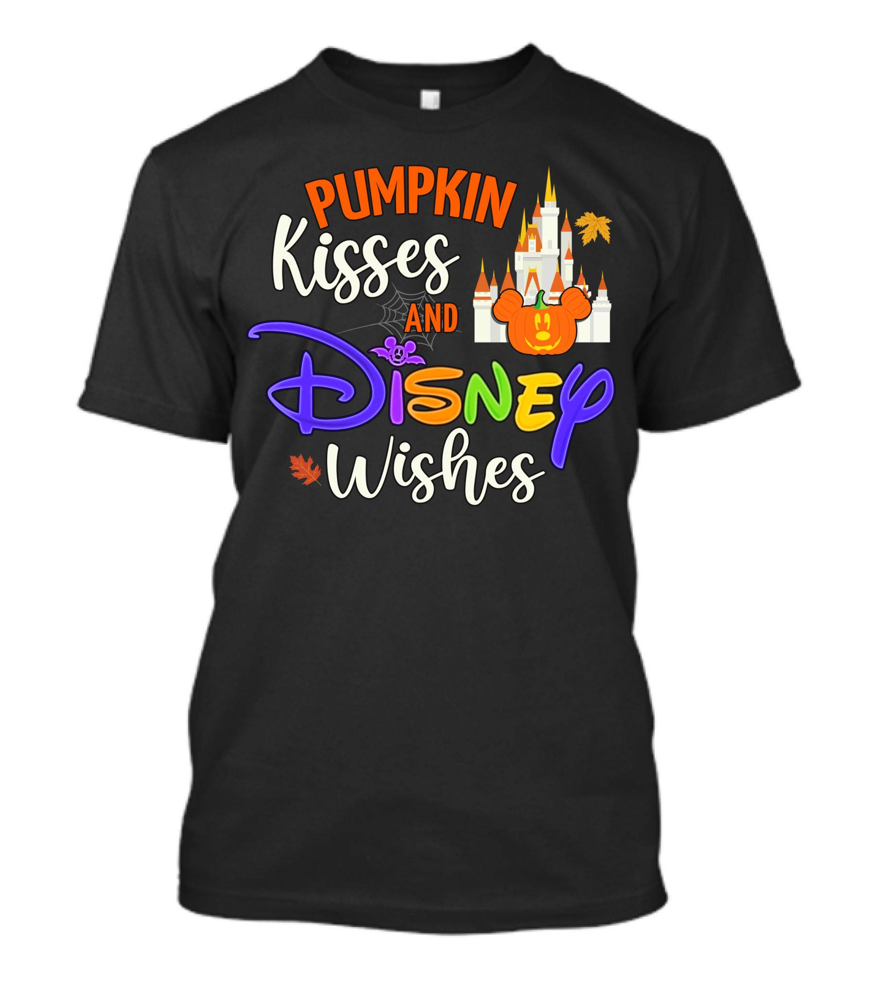 Pumpkin Kisses And Disney Wishes Magic Castle Mickey Pumpkin T-Shirt