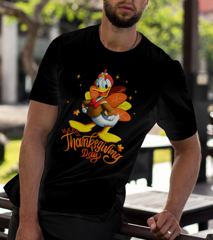 Happy Thanksgiving Day Donald Duck Turkey Costume T-Shirt