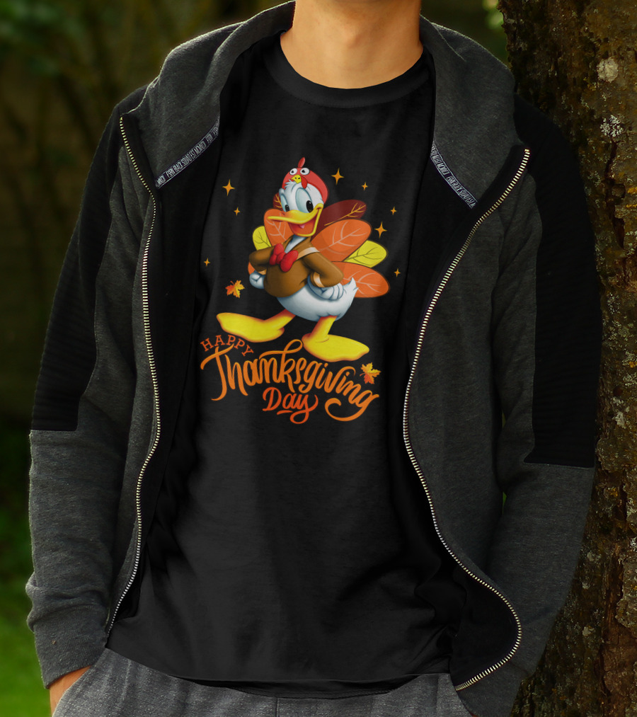Happy Thanksgiving Day Donald Duck Turkey Costume T-Shirt