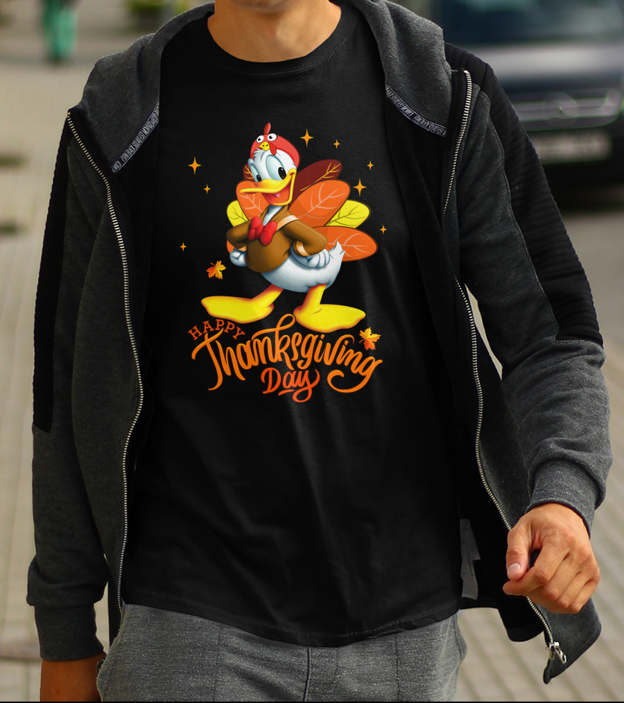 Happy Thanksgiving Day Donald Duck Turkey Costume T-Shirt