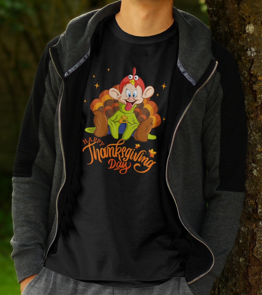Happy Thanksgiving Day Dopey Turkey Costume T-Shirt