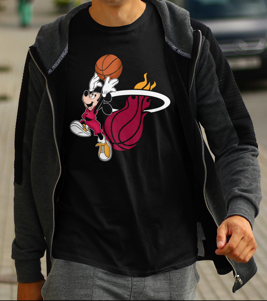 Mickey Dunking Basketball Miami Heat T-Shirt