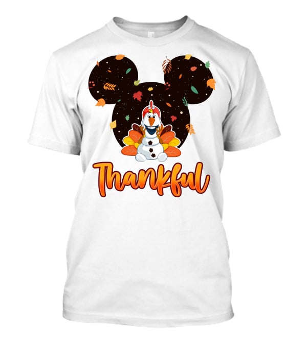 Thankful Olaf Autumn Leaves Mickey Ears T-Shirt