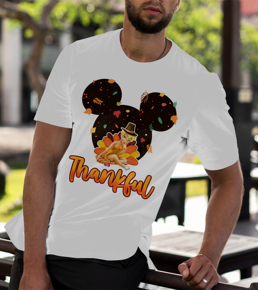 Thankful Tinkerbell Thanksgiving Mickey Ears T-Shirt