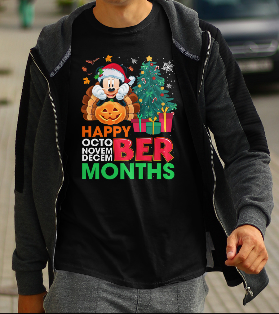 Happy Octo Novem Decem Ber Months Mickey T-Shirt