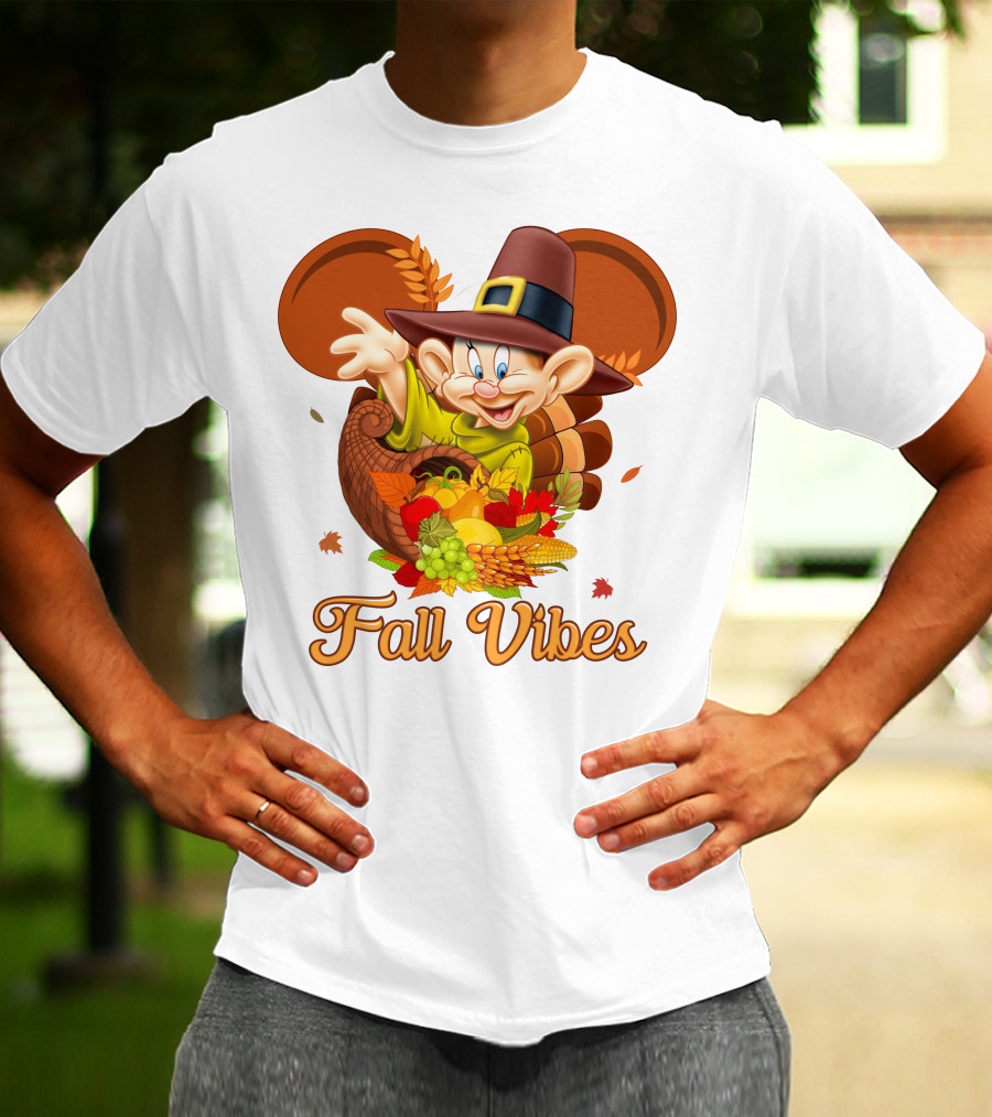 Dopey Fall Vibes Cornucopia Thanksgiving T-Shirt