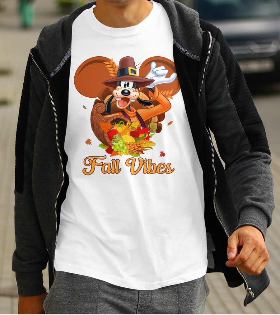 Goofy Fall Vibes Thanksgiving Cornucopia T-Shirt