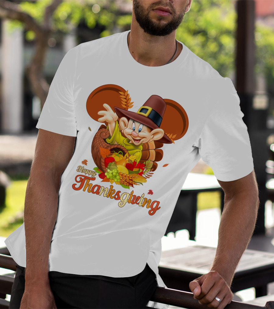 Happy Thanksgiving Dopey Cornucopia T-Shirt