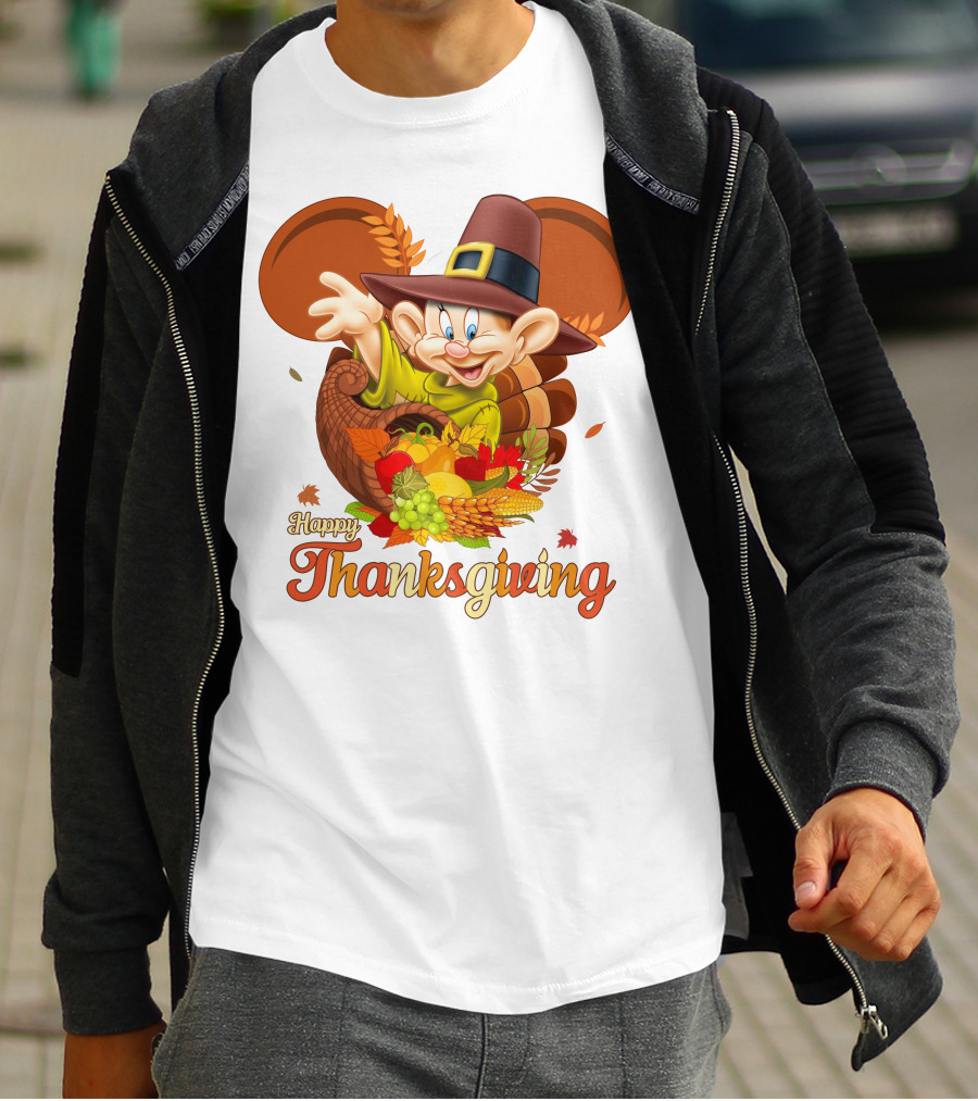 Happy Thanksgiving Dopey Cornucopia T-Shirt
