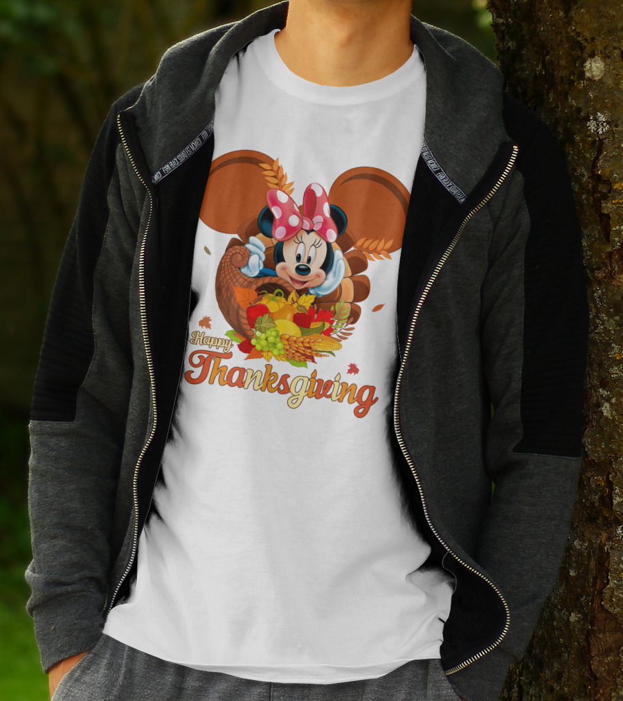 Minnie Mouse Happy Thanksgiving Cornucopia T-Shirt