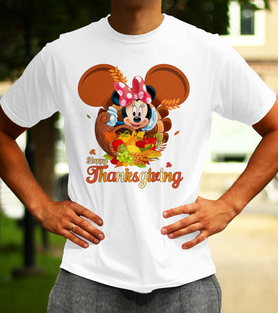Minnie Mouse Happy Thanksgiving Cornucopia T-Shirt