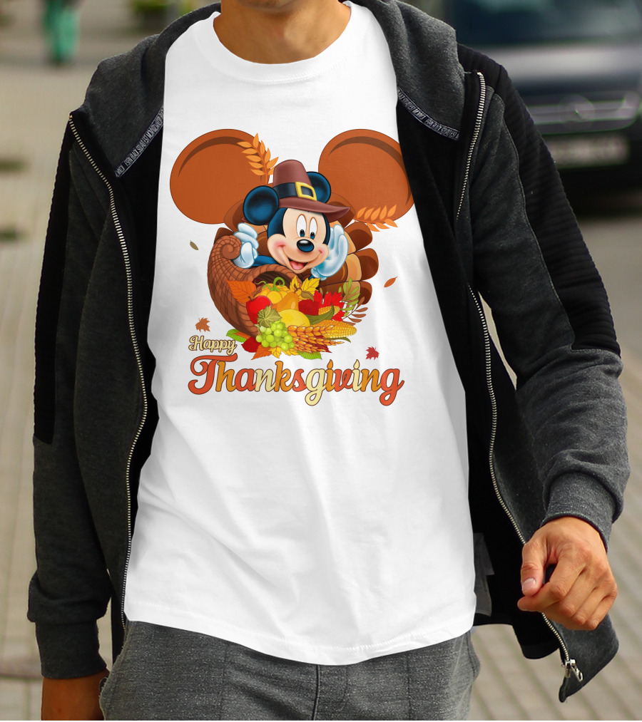 Mickey Happy Thanksgiving Cornucopia Celebration T-Shirt