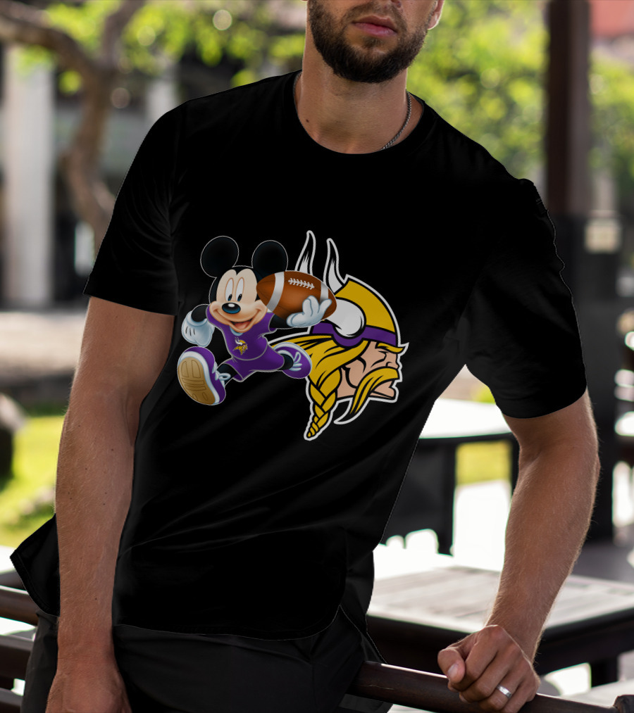 Mickey Mouse Minnesota Vikings Football Fusion T-Shirt