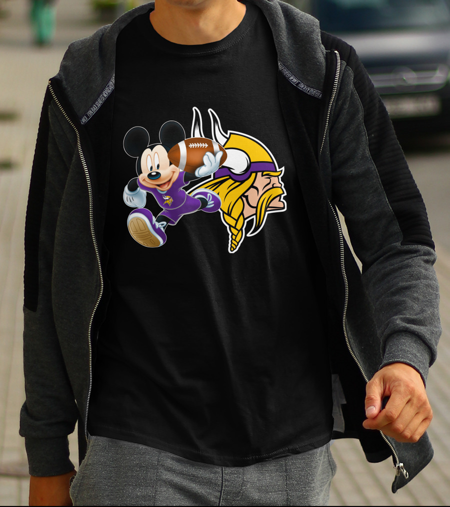 Mickey Mouse Minnesota Vikings Football Fusion T-Shirt