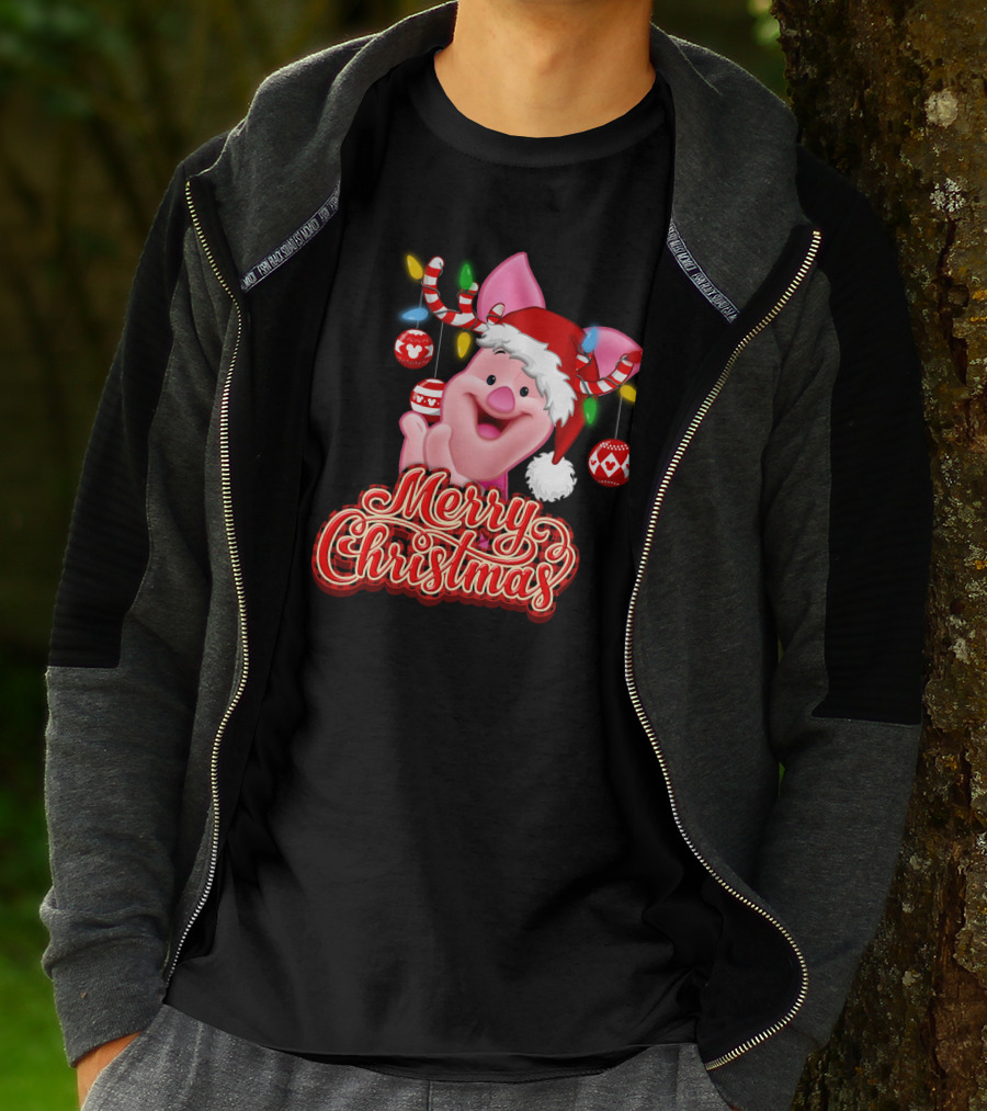 Piglet Merry Christmas Disney Holiday Magic T-Shirt