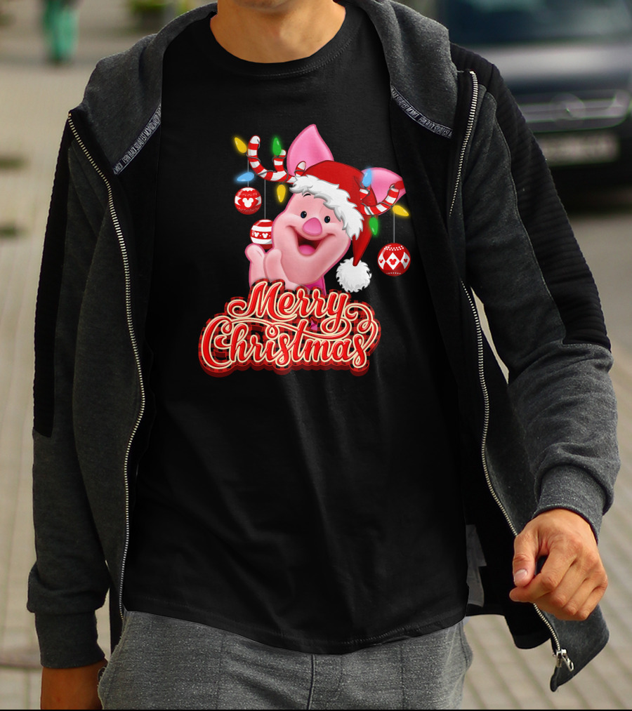 Piglet Merry Christmas Disney Holiday Magic T-Shirt