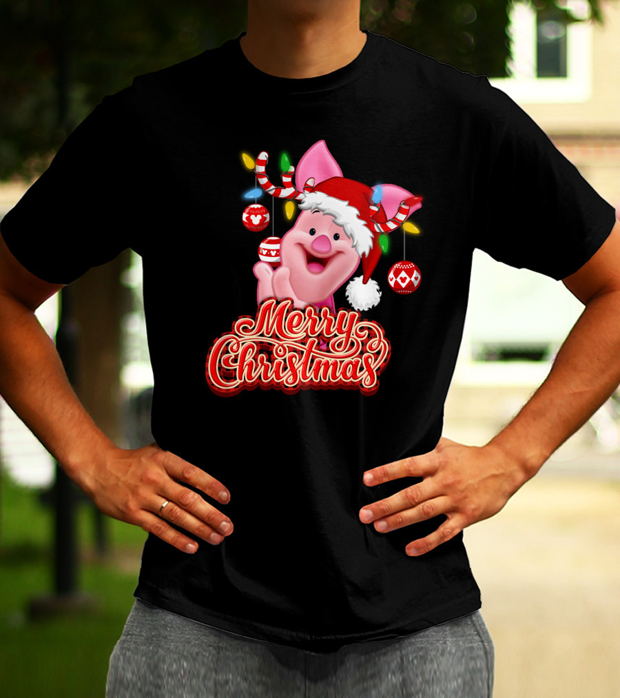 Piglet Merry Christmas Disney Holiday Magic T-Shirt