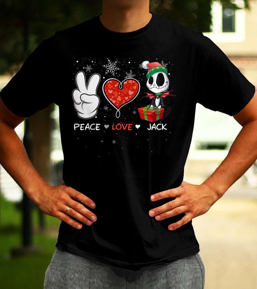 Peace Love Jack Christmas Gift T-Shirt