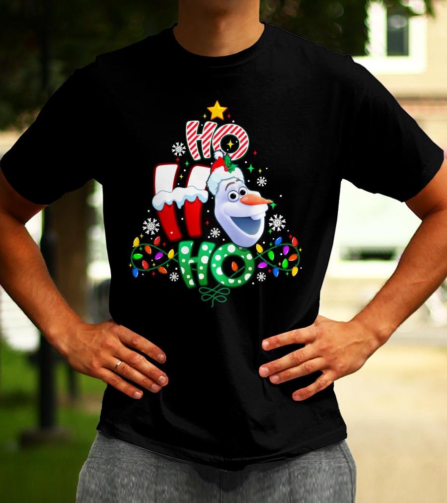 Ho Ho Ho Olaf Christmas Holiday Lights T-Shirt