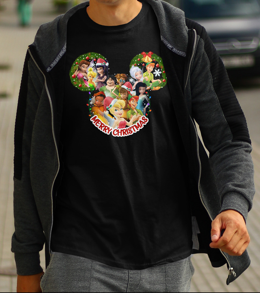 Merry Christmas Tinkerbell Disney Fairies Holiday Celebration T-Shirt
