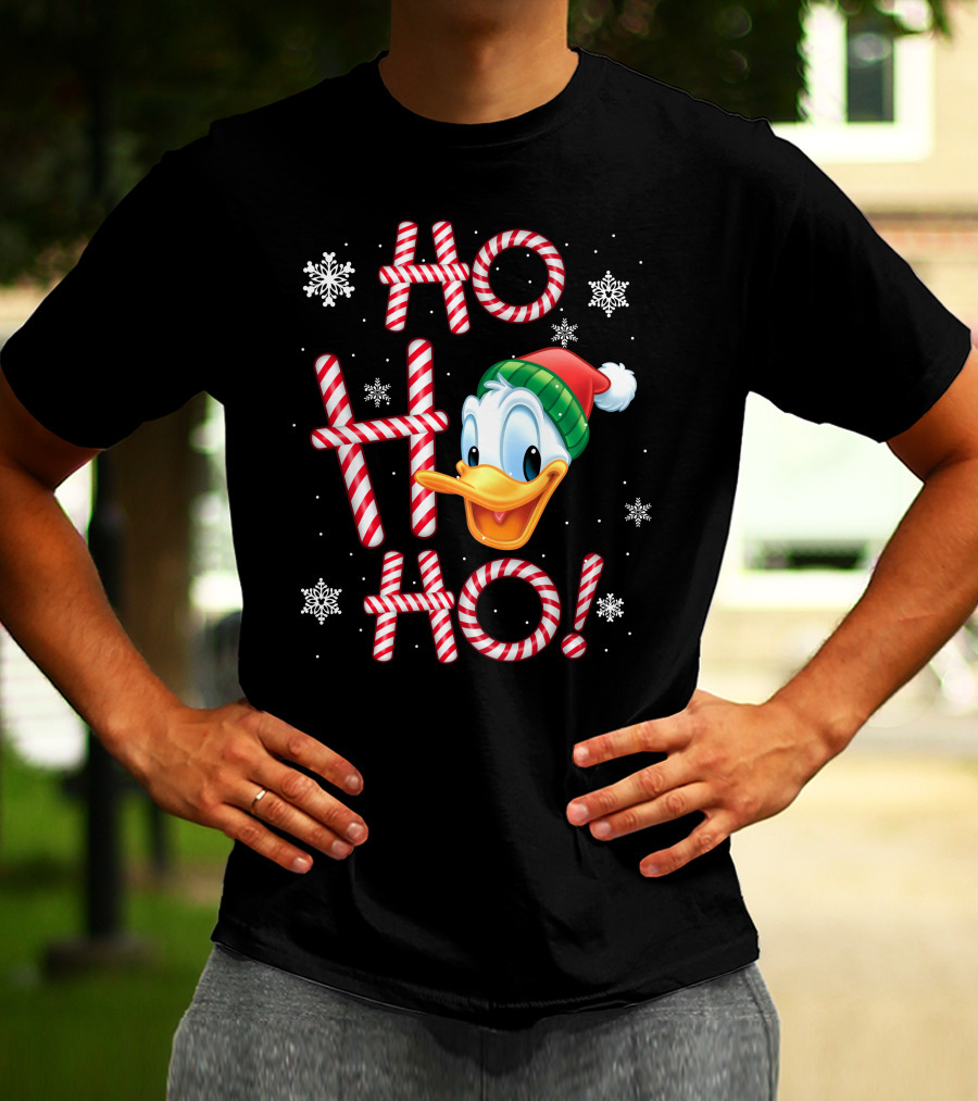 Ho Ho Ho Donald Duck Christmas Snowflakes T-Shirt