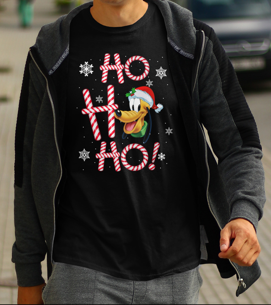 Ho Ho Ho Pluto Christmas Holiday Snowflakes T-Shirt