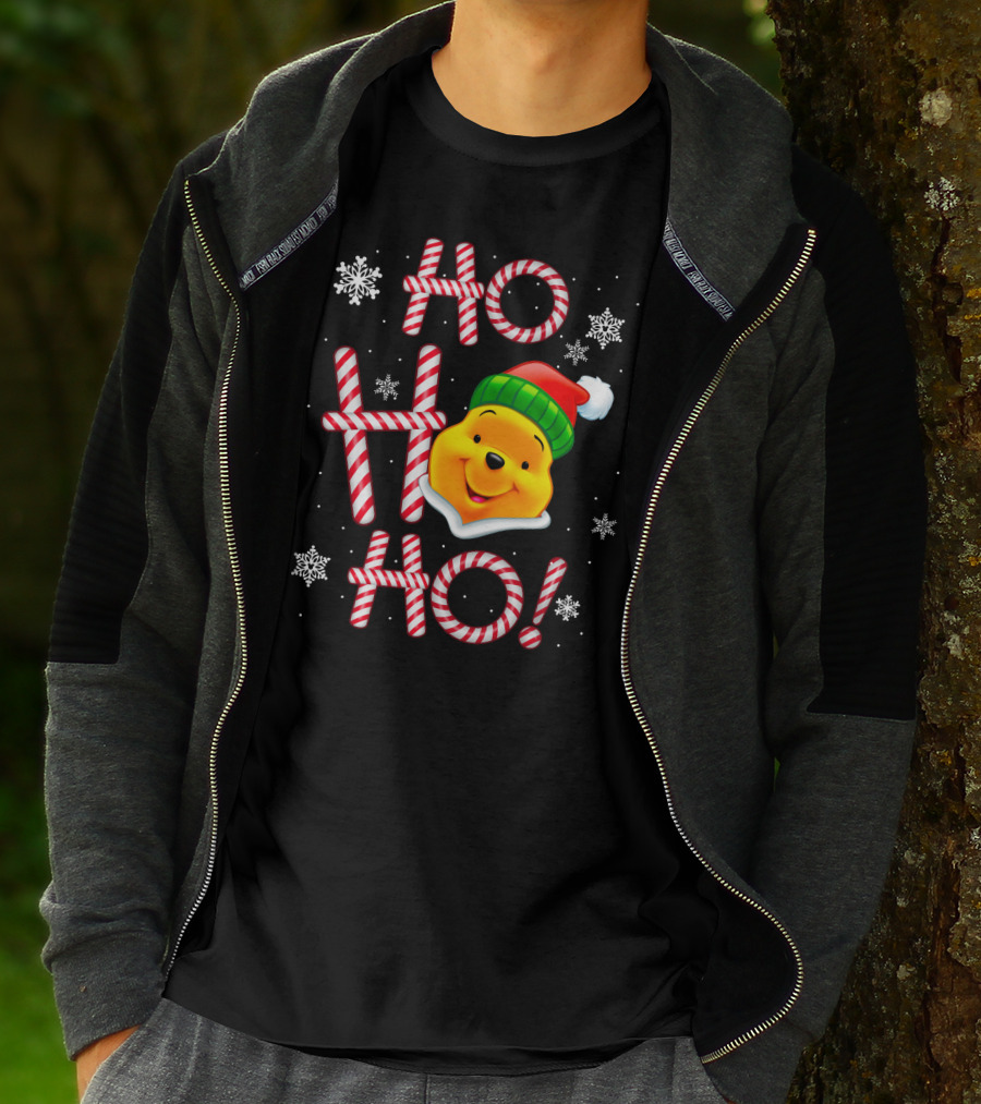 Ho Ho Ho Pooh Santa Christmas Snowflakes T-Shirt