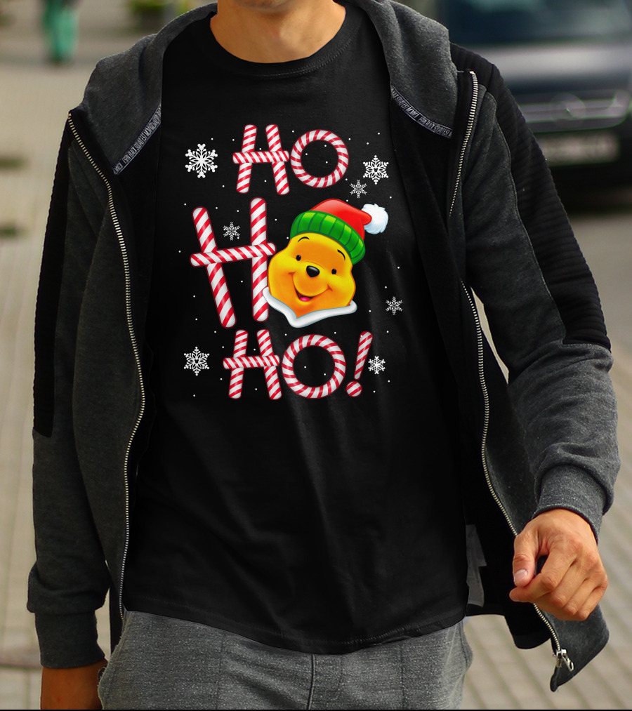 Ho Ho Ho Pooh Santa Christmas Snowflakes T-Shirt