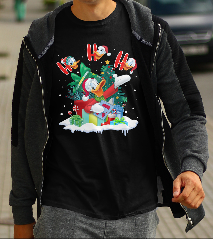 Donald Duck Christmas Santa Hat Ho Ho Ho T-Shirt