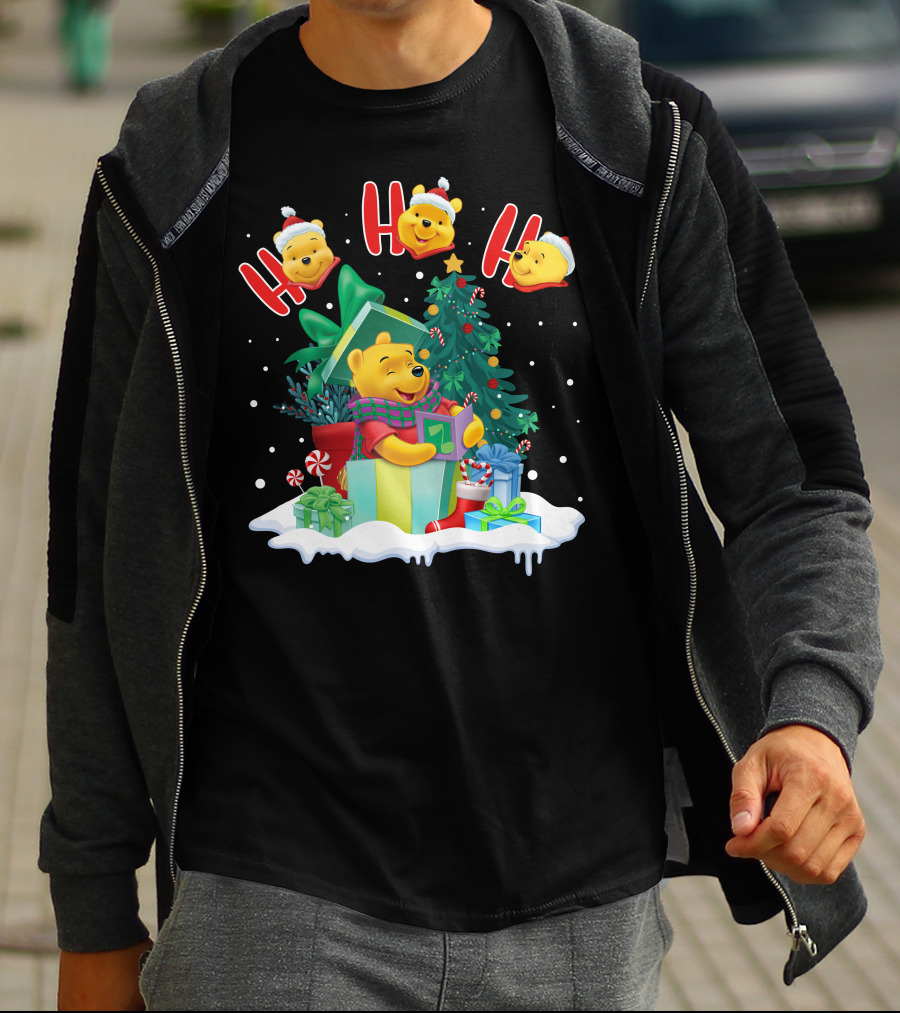 Ho Ho Ho Winnie The Pooh Christmas Presents And Tree T-Shirt
