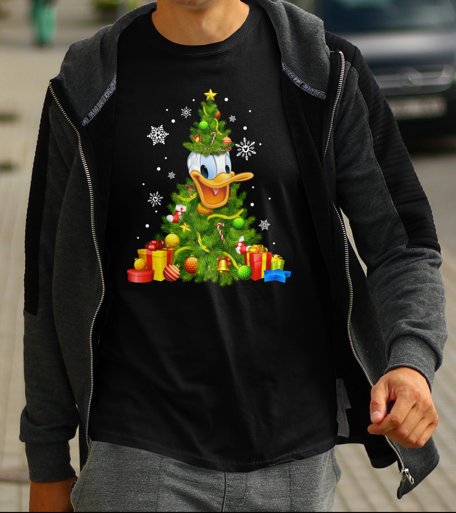 Donald Christmas Tree Snowflakes Presents T-Shirt
