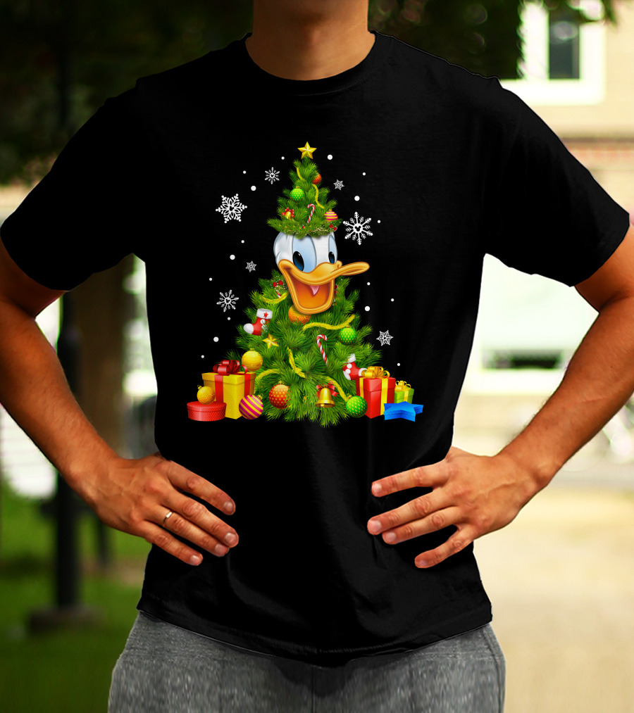 Donald Christmas Tree Snowflakes Presents T-Shirt