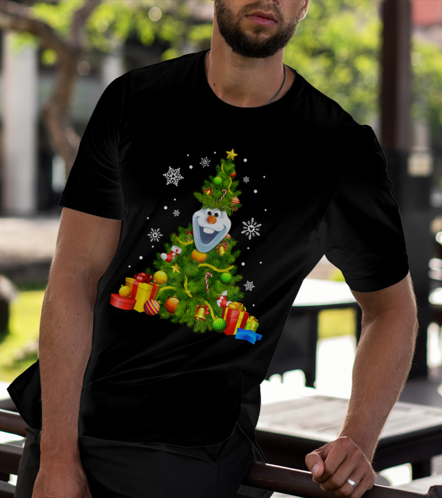 Olaf Christmas Tree Holiday Presents Snowflakes T-Shirt