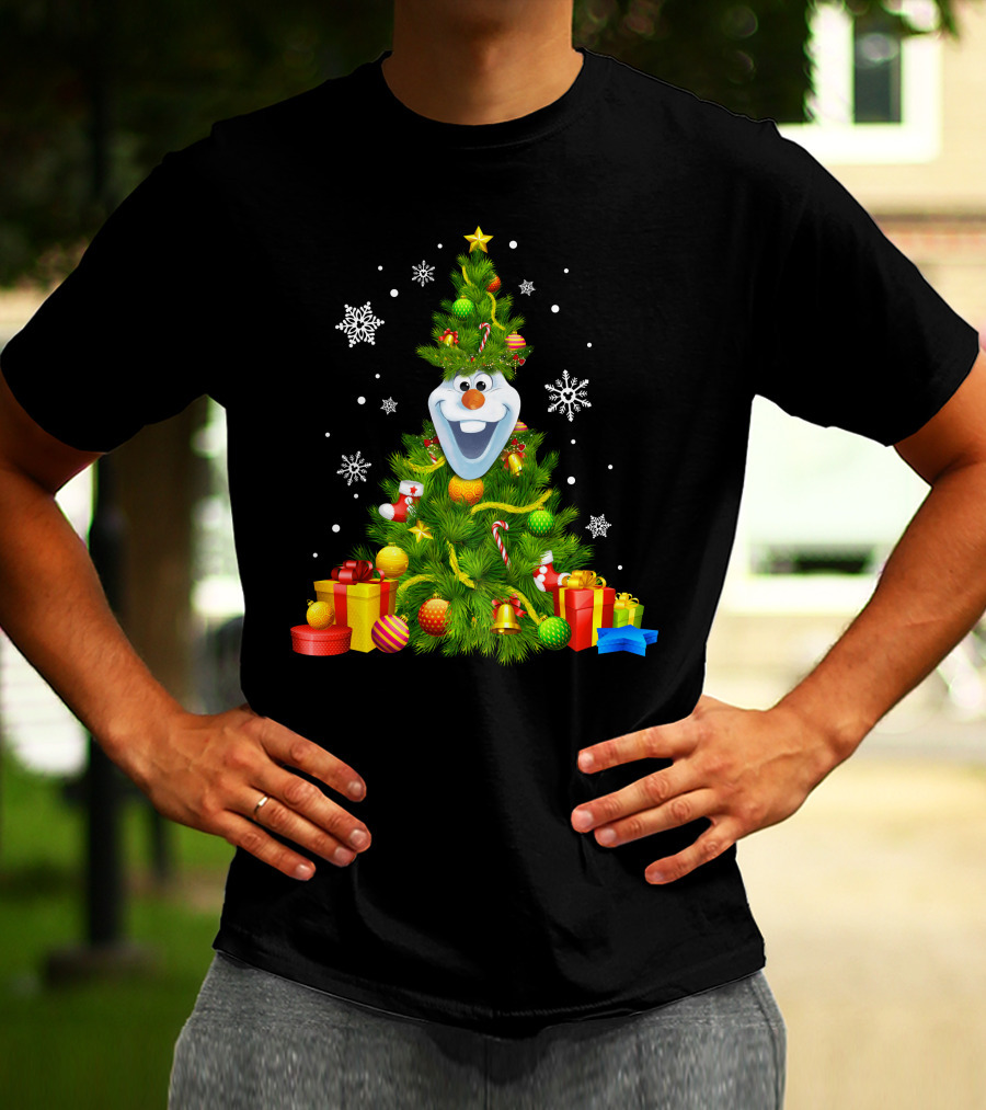 Olaf Christmas Tree Holiday Presents Snowflakes T-Shirt