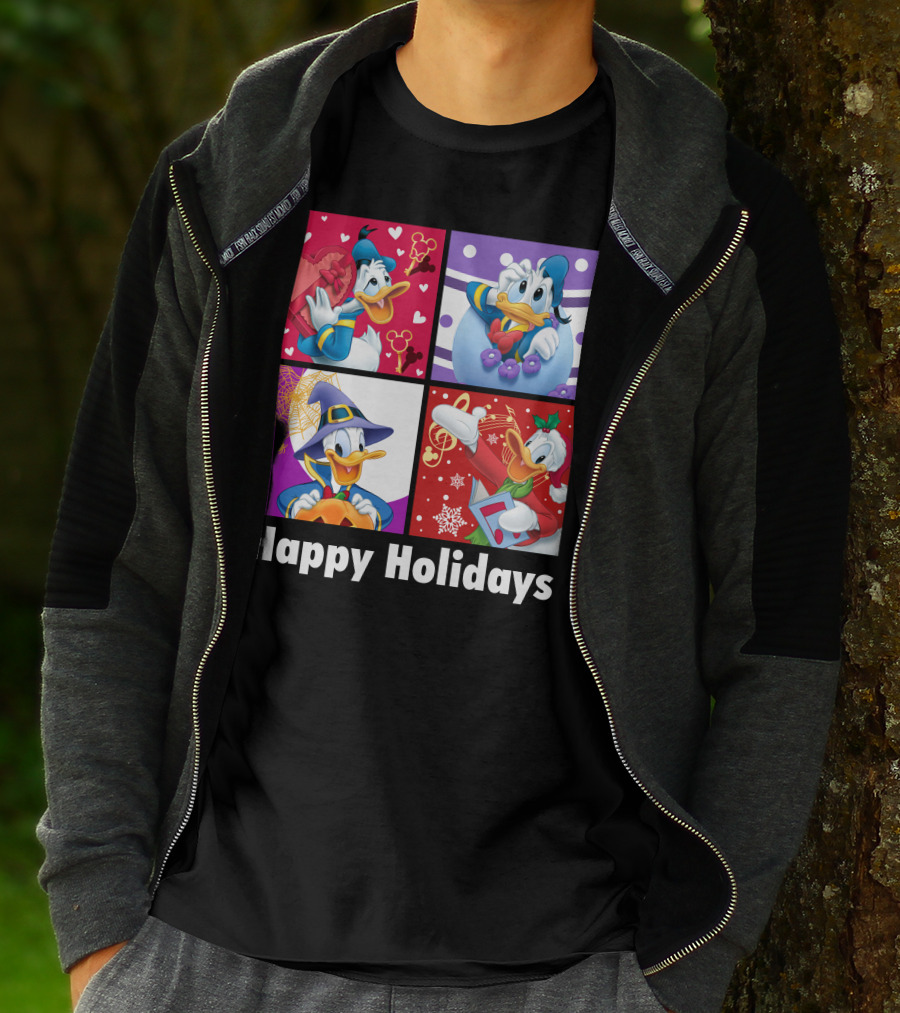 Happy Holidays Donald Duck Seasonal Cheer T-Shirt