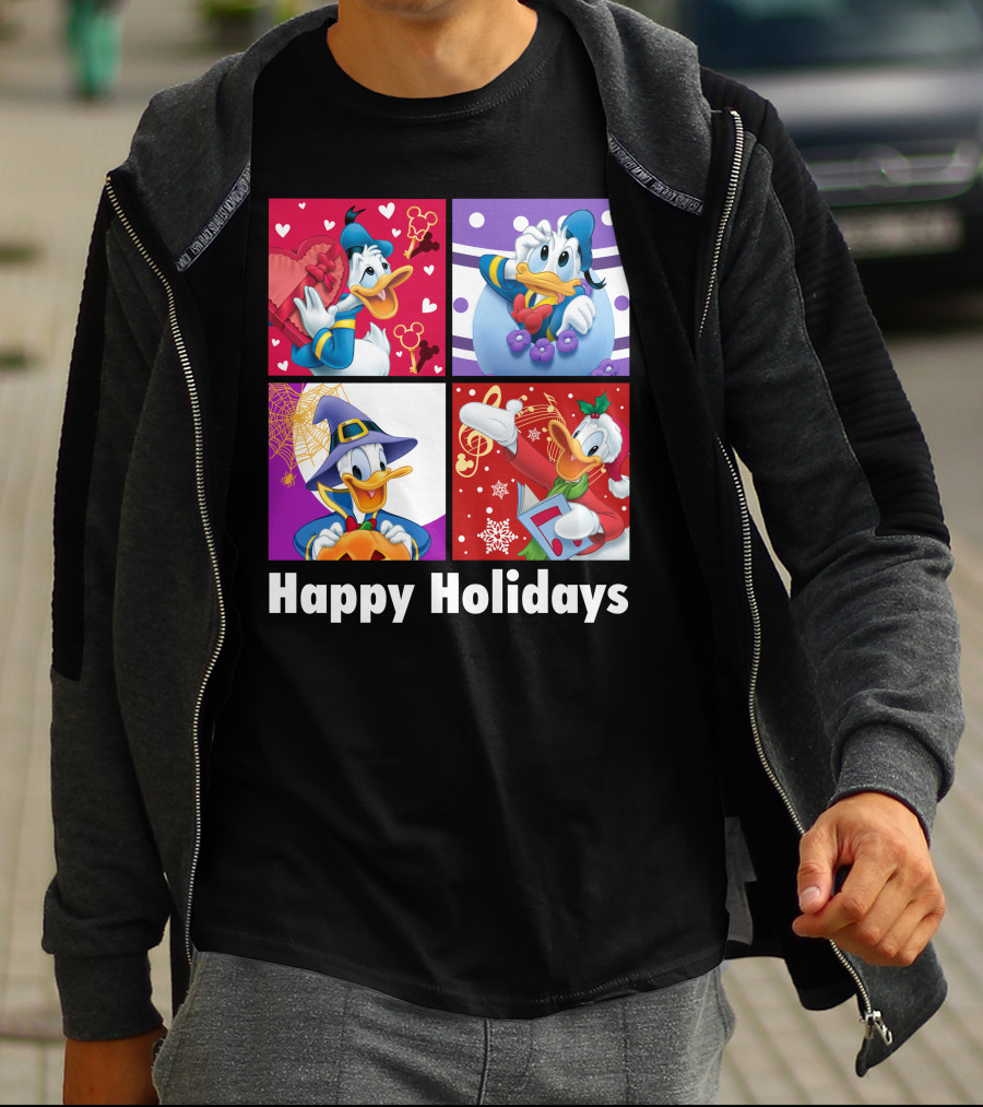 Happy Holidays Donald Duck Seasonal Cheer T-Shirt