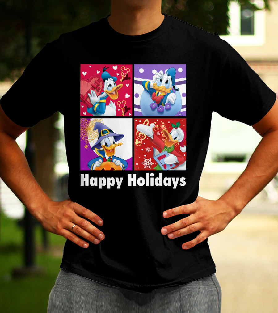 Happy Holidays Donald Duck Seasonal Cheer T-Shirt