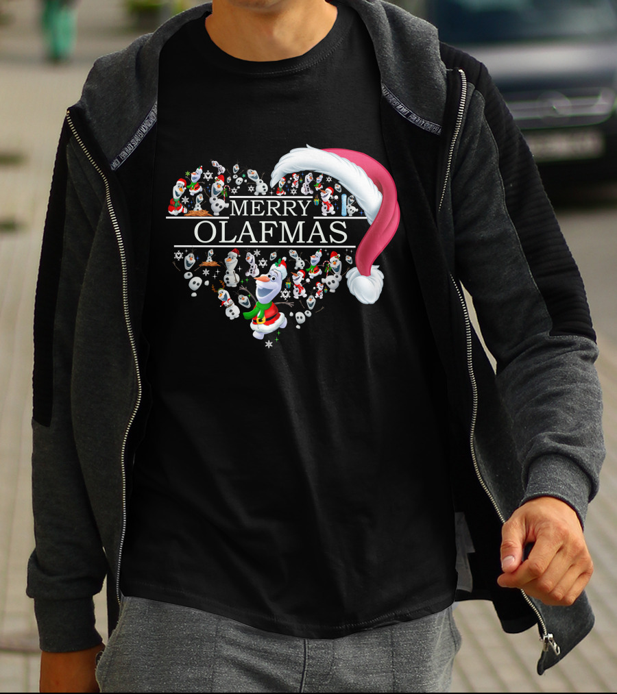 Merry Olafmas Santa Hat Heart T-Shirt