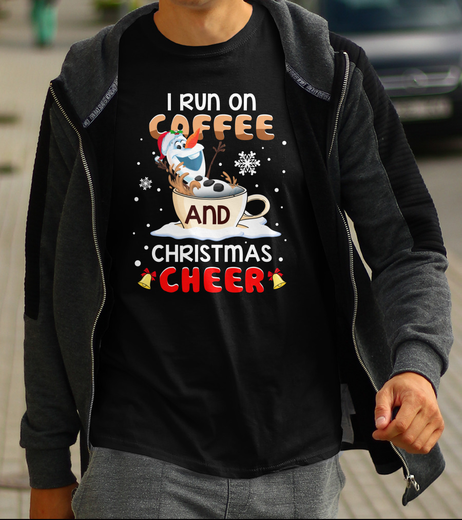 I Run On Coffee And Christmas Cheer Olaf T-Shirt