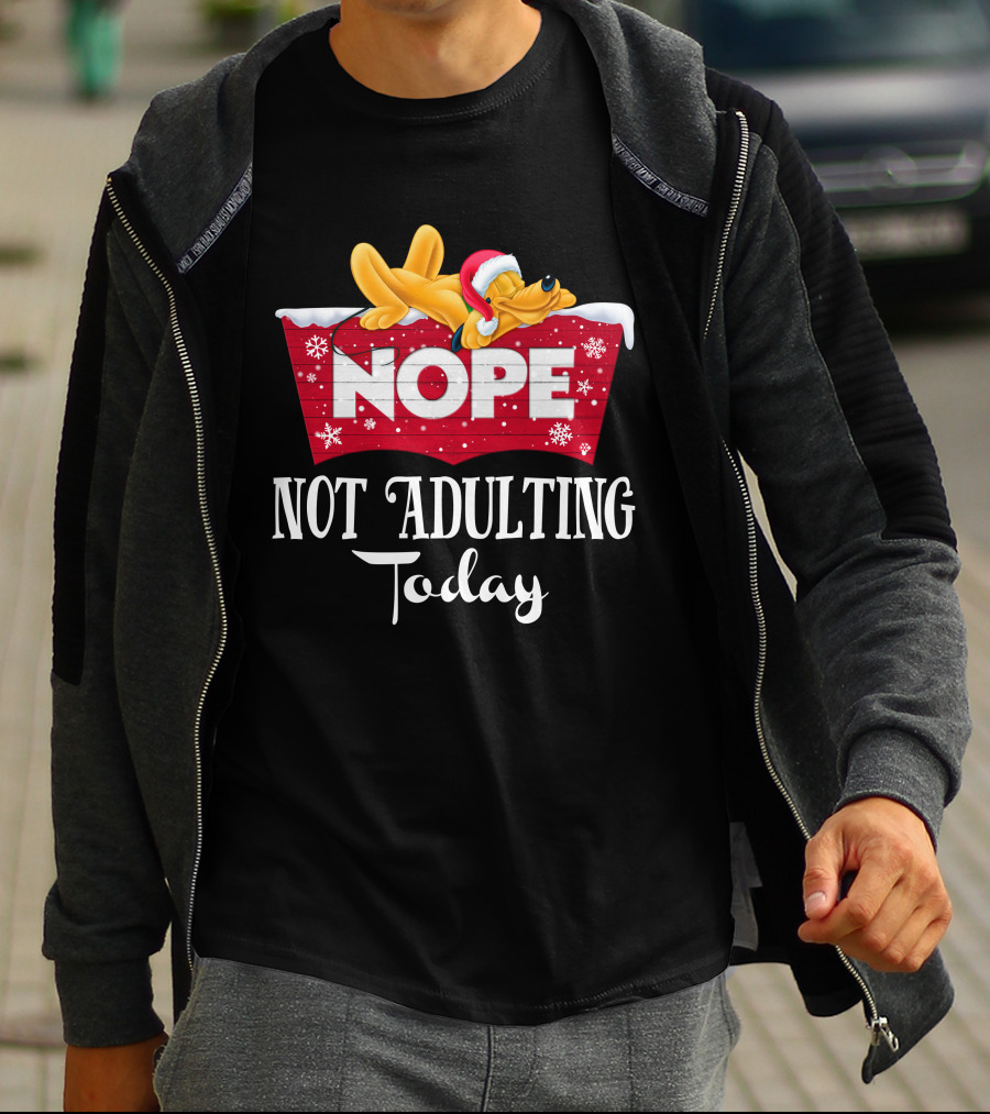 Pluto Nope Not Adulting Today T-Shirt