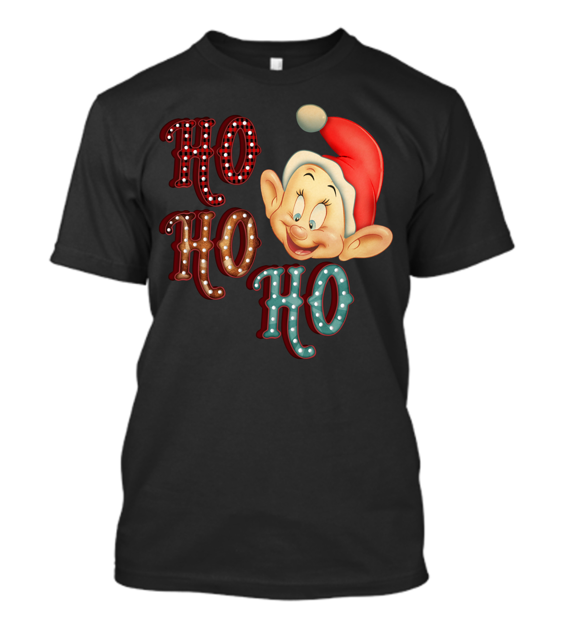 Ho Ho Ho Dopey Santa Hat Christmas Theme T-Shirt