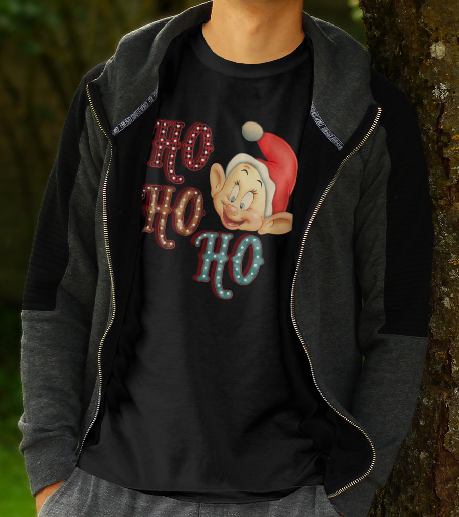 Ho Ho Ho Dopey Santa Hat Christmas Theme T-Shirt