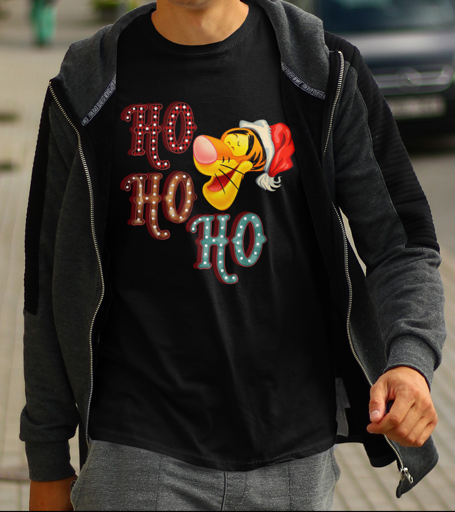 Ho Ho Ho Tigger Christmas Santa Hat T-Shirt