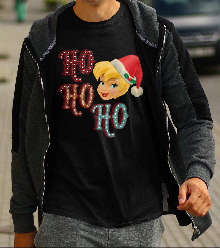Ho Ho Ho Tinkerbell Santa Hat Christmas T-Shirt