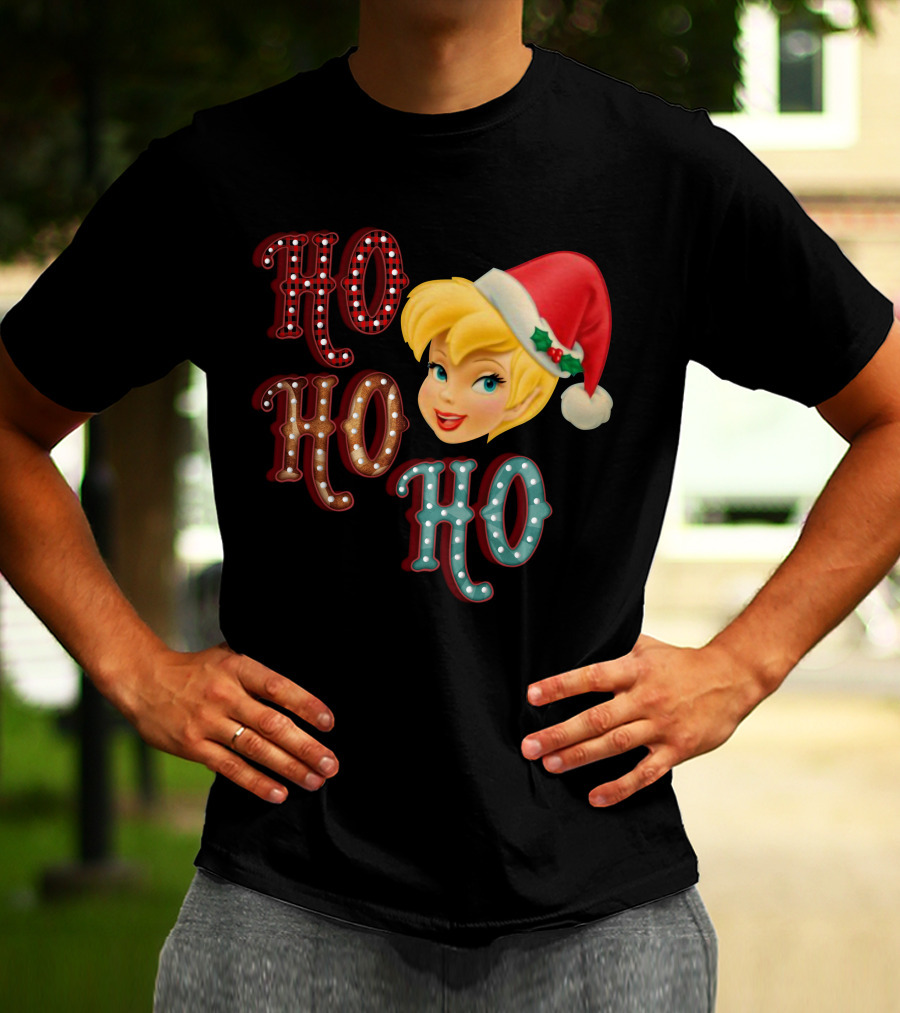 Ho Ho Ho Tinkerbell Santa Hat Christmas T-Shirt